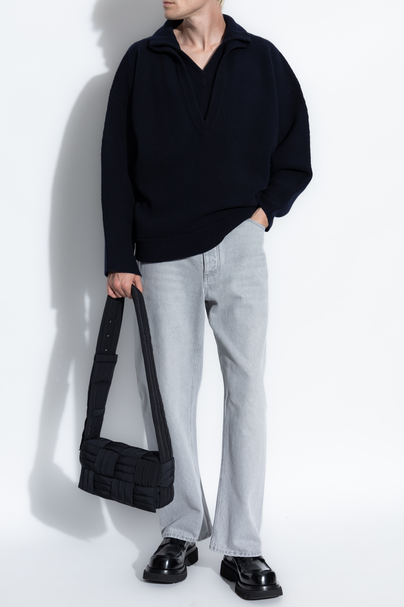 Bottega Veneta Wool sweater with V-neck | Men's Clothing